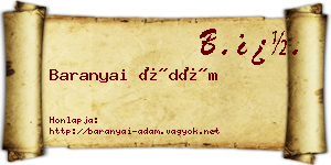 Baranyai Ádám névjegykártya